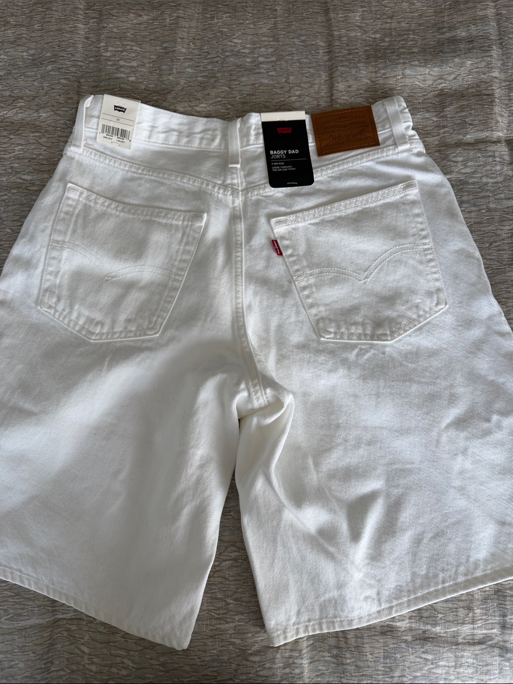 Levi's White Baggy Dad Jean Shorts